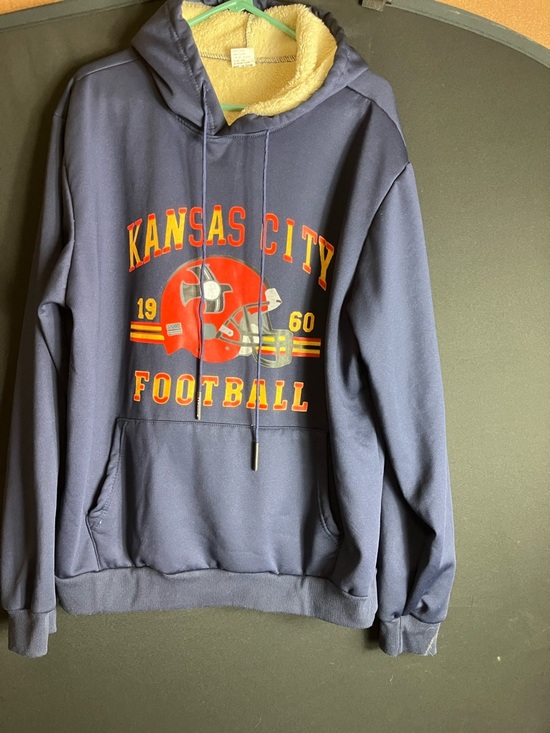 no brand Other - Kansas City Football Sherpa-Lined Hoodie - Navy Blue